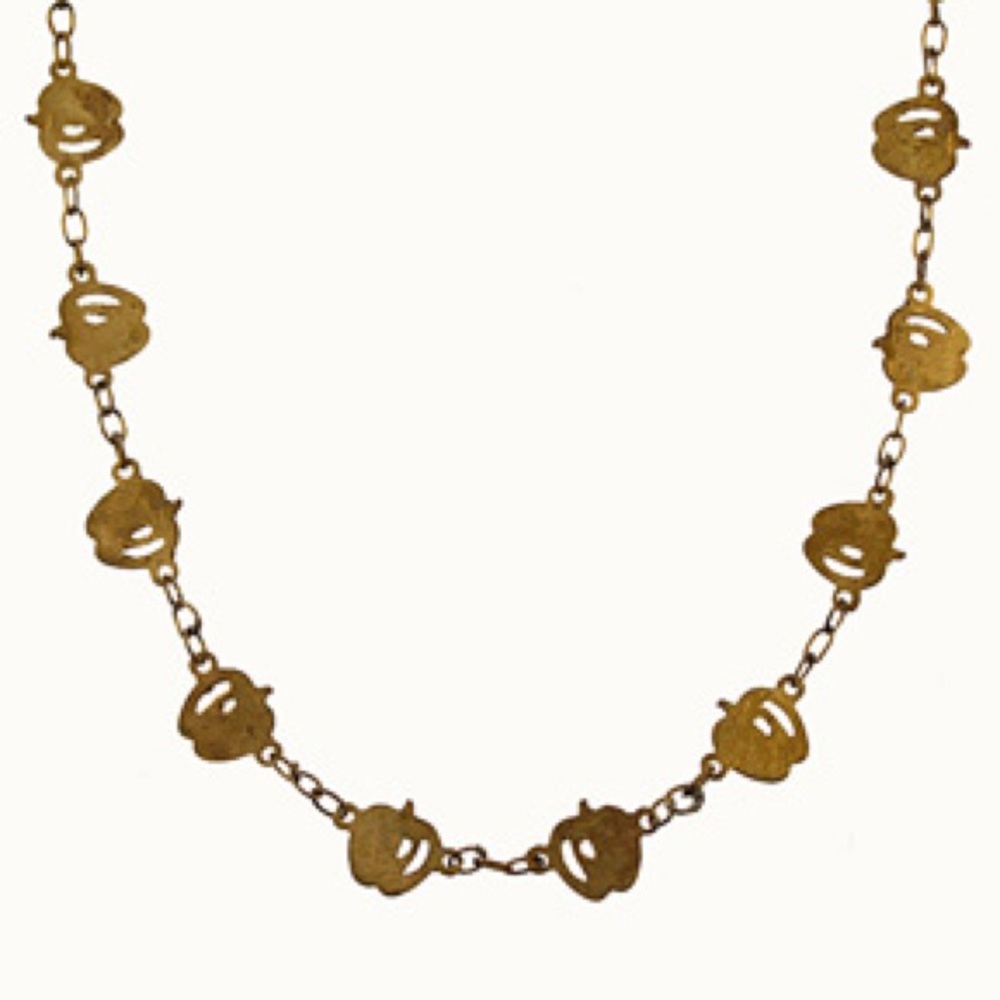 Vintage Gold Tiny Apple Chain Necklace 🍎 🍏